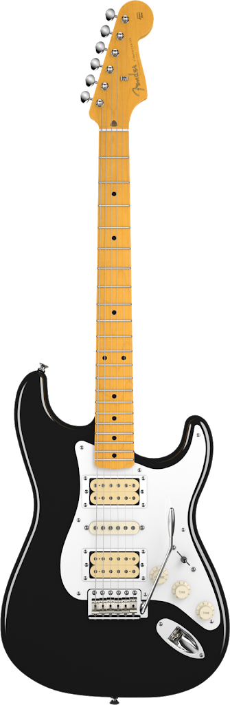 Black Fender Stratocaster guitar